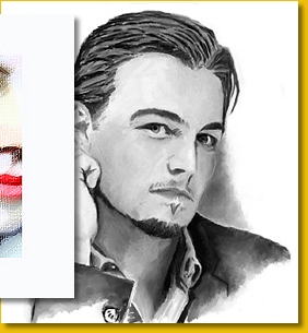 Leonardo DiCaprio - click to see the full size colour sketch.